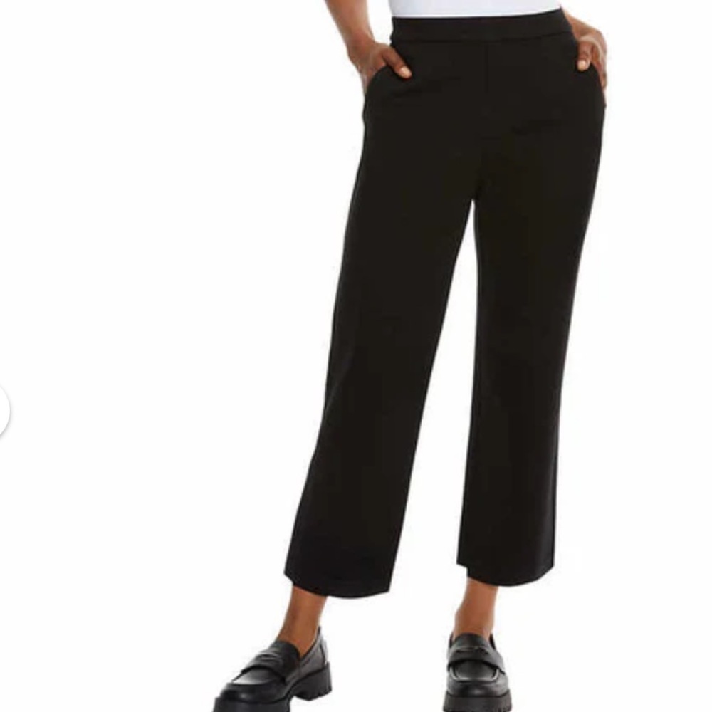 Gloria Vanderbilt Pull On Straight Leg Cropped Black Pant Size S New With Tag